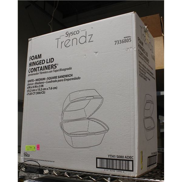 BOX OF SANDWICH CONTAINERS  6" X 6" X 3"
