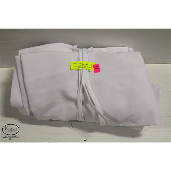 10 LIGHTLY USED(LIKE NEW) WHITE KITCHEN APRONS
