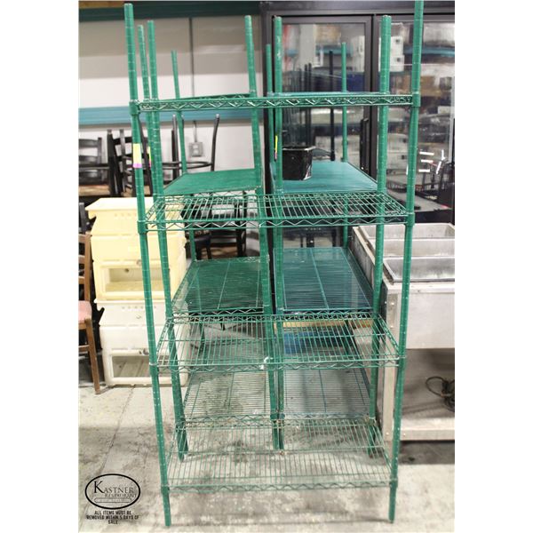 3' METRO GREEN WIRE STORAGE RACK - 4 TIER