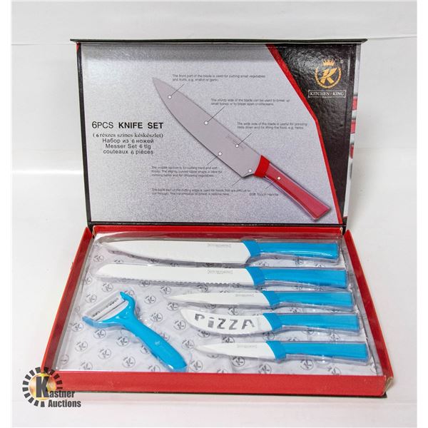 KITCHEN KING - 6 PIECE KITCHEN KNIFE SET (BLUE)