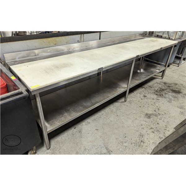 10' COMMERCIAL POLY TOP WORK TABLE W/ UNDERSHELF