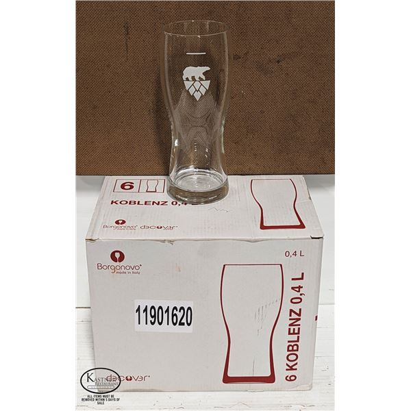 6 NEW POLAR PARK BREWING CO. BRANDED 0.4L BEER