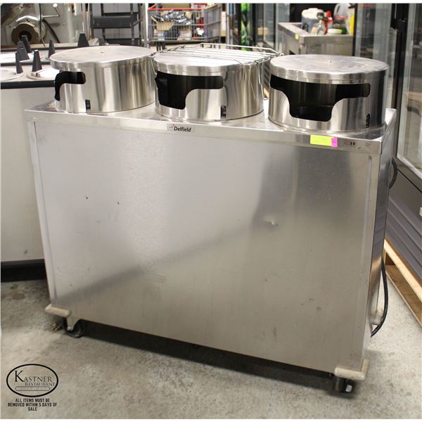 DELFIELD HEATED 3 TUBE PLATE DISPENSER