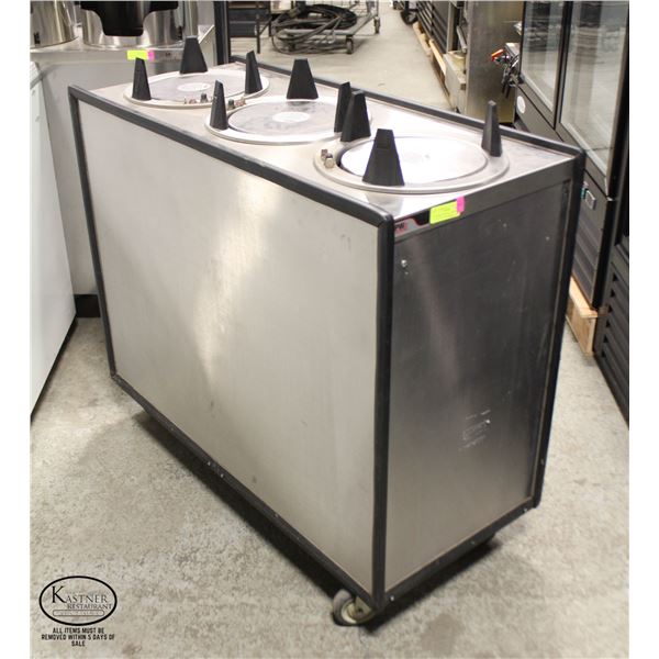 APW WYOTT HEATED 3 TUBE MOBILE PLATE DISPENSER