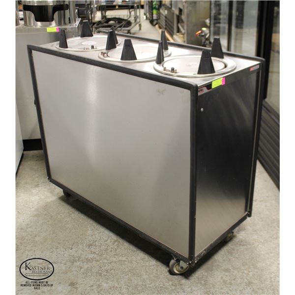 APW WYOTT HEATED 3 TUBE MOBILE PLATE DISPENSER