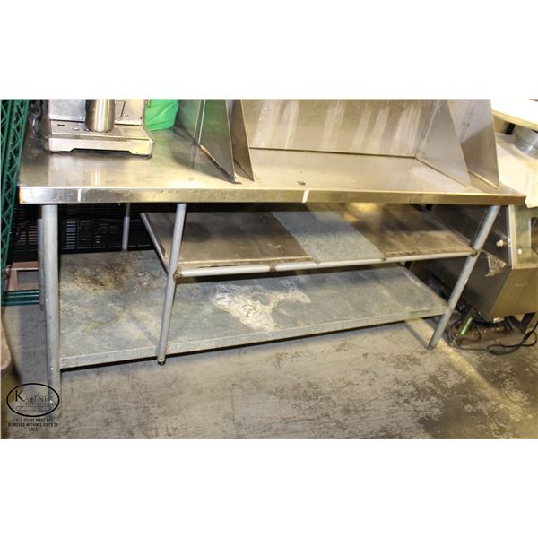 6' STAINLESS STEEL WORKTABLE W/ CUSTOM UNDERSHELF