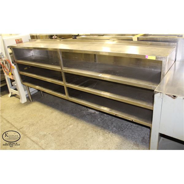 8' STAINLESS STEEL RUNNING CABINET - 4 TIER