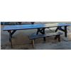 Image 1 : 12' PICNIC STYLE DINING TABLE W/ 1 MATCHING 6 FOOT