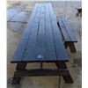 Image 2 : 12' PICNIC STYLE DINING TABLE W/ 1 MATCHING 6 FOOT