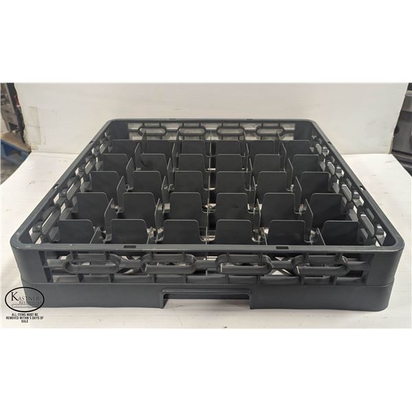 NEW JOHNSON ROSE 36 COMPARTMENT GLASS RACK *AS IS, DAMAGED IN SHIPPING