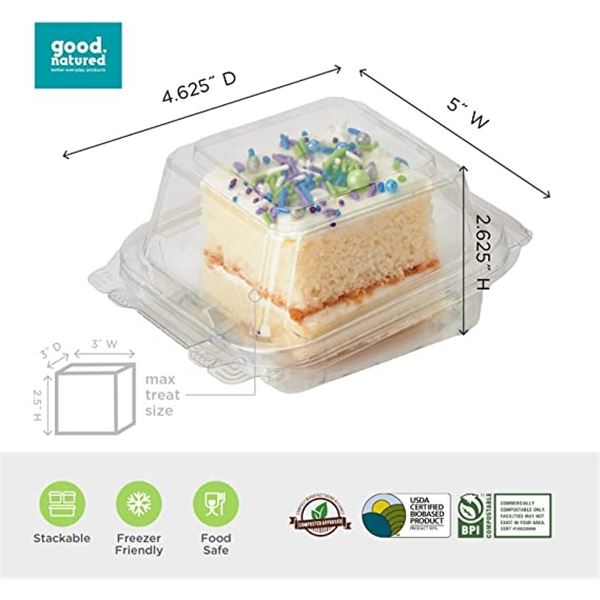 NEW REPACK CASE OF 2.5" CLEAR DESSERT BOXES