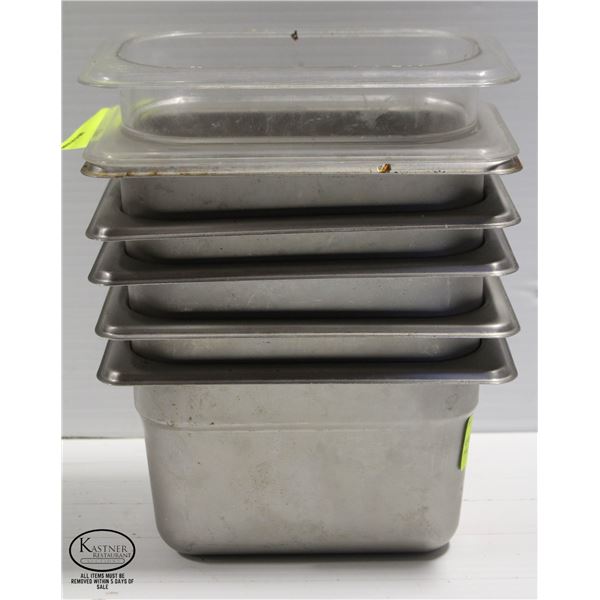 SEVEN 1/9 SIZE INSERTS, 4" DEEP, 2 POLY, 4 S/S