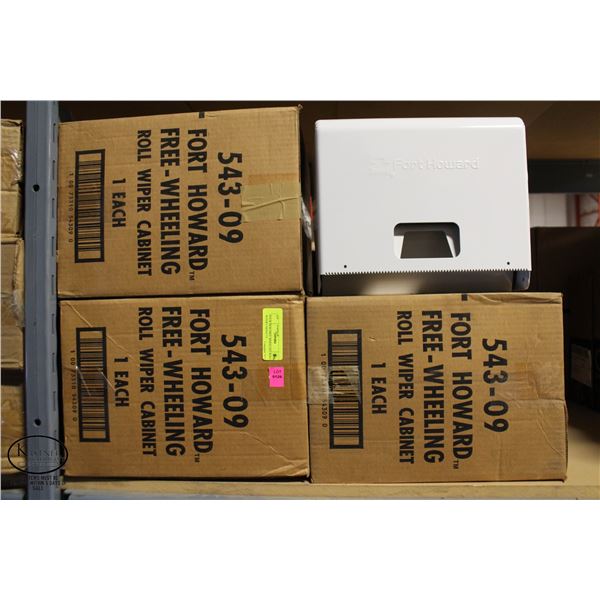 FOUR NEW FREE WHEELING ROLL WIPER CABINETS