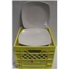 Image 1 : CRATE OF 22 PORCELAIN 11.5" SQUARE SERVING PLATES