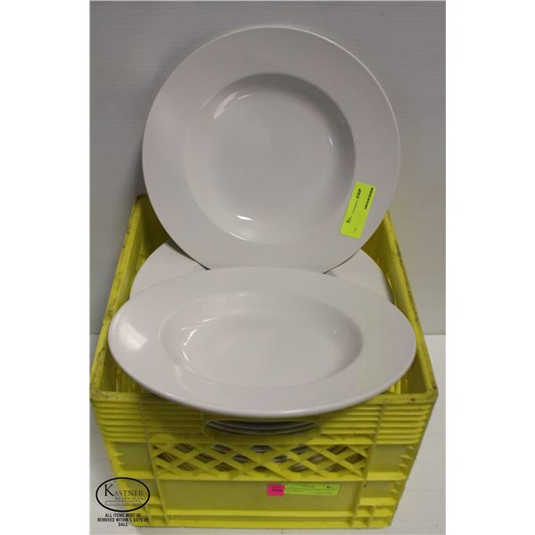 CRATE OF 22 ROUND PORCELAIN 12" PASTA BOWLS