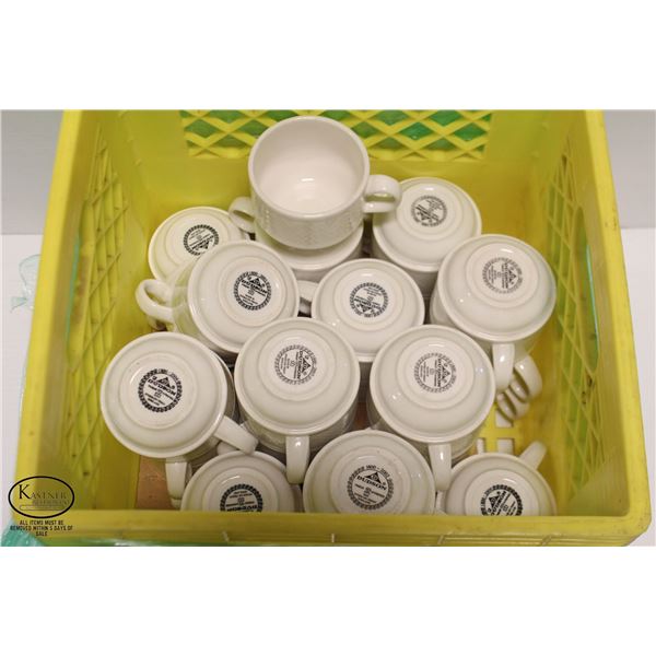 29 NEW WHITE CERAMIC STACKING COFFEE CUPS