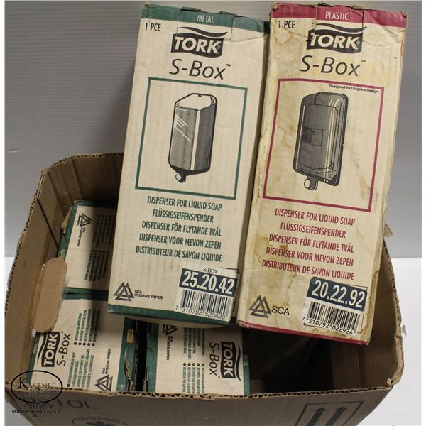 SIX TORK S-BOX WALLMOUNT LIQUID SOAP DISPENSERS