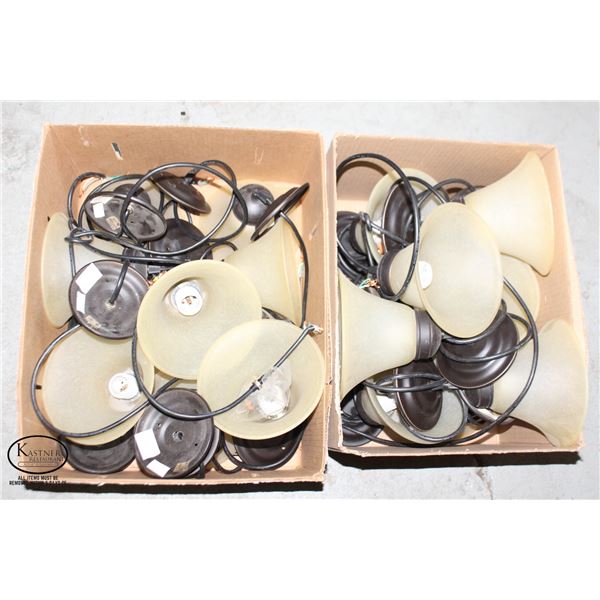 TWO BOXES OF COMMERCIAL PENDANT LIGHTS