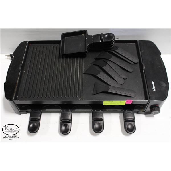 THINKSWISS 2-IN-1 GRILL / RACLETTE W/ 7 SPATULAS &