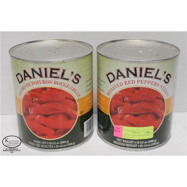 2 CANS OF DANIEL'S ROASTED RED PEPPER STRIPS