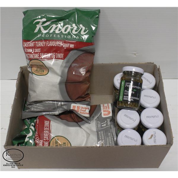 FLAT OF 8 X 50ML JARS OF GREEN PEPPERCORN &