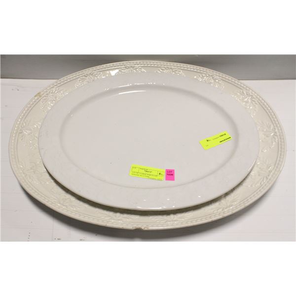 LOT OF 3 LARGE PORCELAIN SERVING PLATTERS