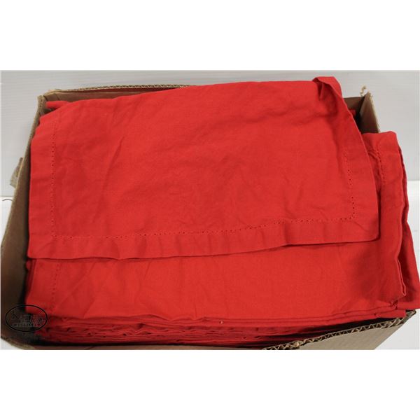 LARGE BOX OF RED CLOTH NAPKINS
