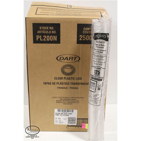 PARTIAL BOX OF PL200N CLEAR PLASTIC LIDS (DART)