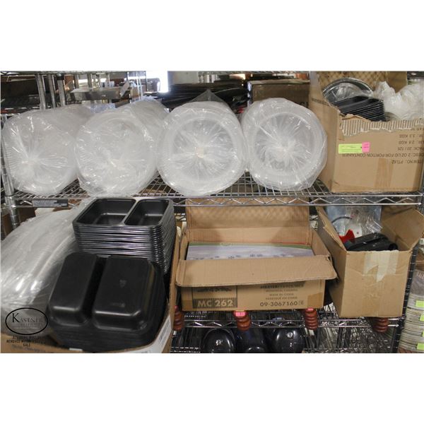 SHELF CONTENTS: ASSORTED DISPOSABLES INCLUDING