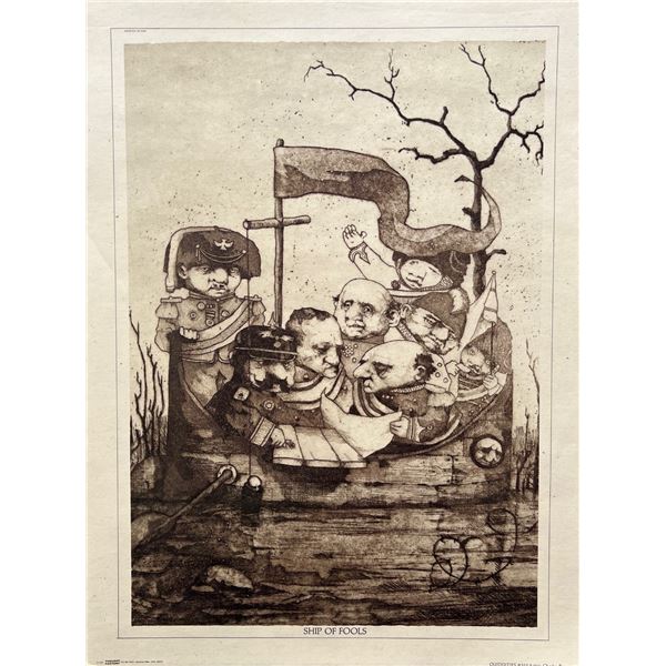 Charles Bragg Ship Of Fools 1972 Lithograph
