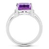 Image 2 : Plated Rhodium 2.5ct Amethyst and White Topaz Ring