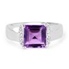 Image 3 : Plated Rhodium 2.5ct Amethyst and White Topaz Ring