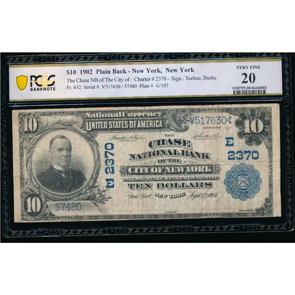 1902 $10 New York NY National PCGS 20