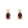 Image 1 : Plated 18KT Yellow Gold 0.82cts Garnets and Diamond Earrings