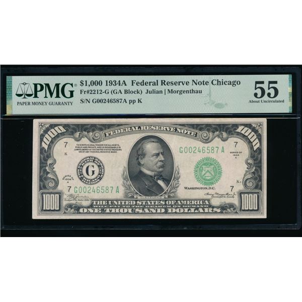 1934A $1000 Chicago FRN PMG 55