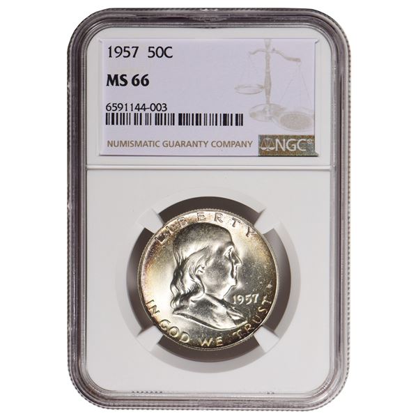 1957 Franklin Half Dollar NGC MS66