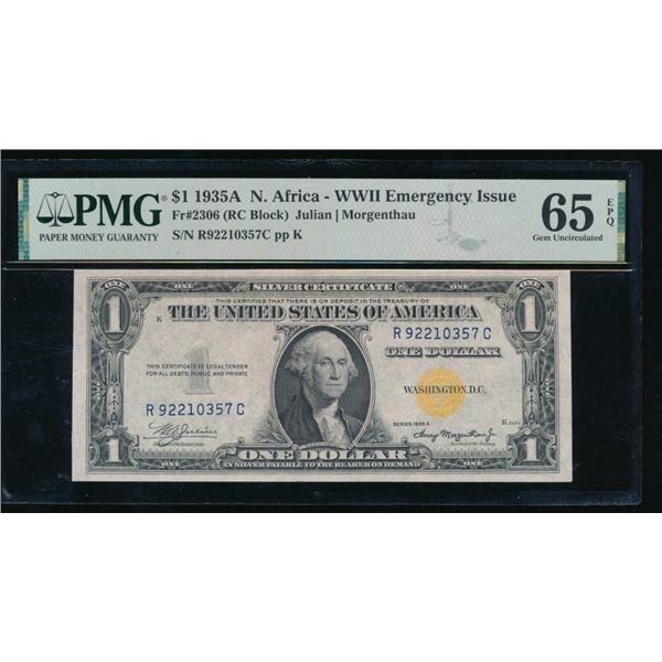 1935A $1 N Africa Silver Certificate PMG 65EPQ