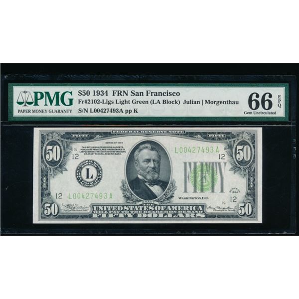 1934 $50 San Francisco FRN PMG 66EPQ