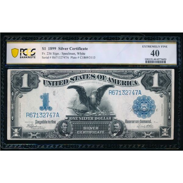 1899 $1 Black Eagle Silver Certificate PCGS 40
