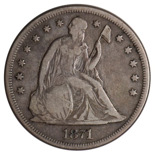 1871 Seated Liberty Dollar Coin