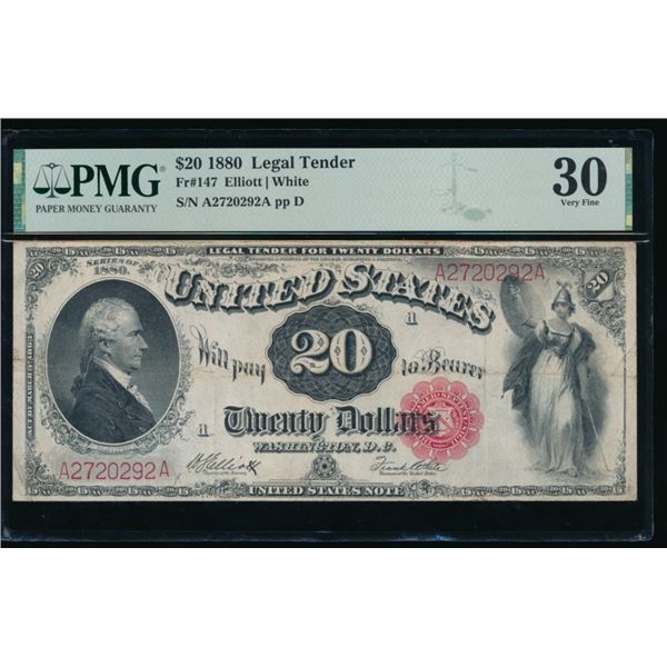 1880 $20 Legal Tender Note PMG 30