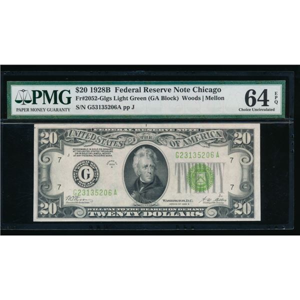 1928B $20 Chicago FRN PMG 64EPQ