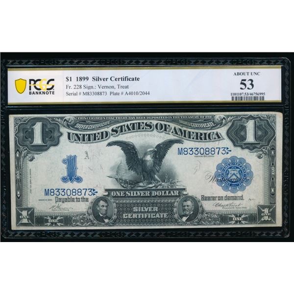 1899 $1 Black Eagle Silver Certificate PCGS 53