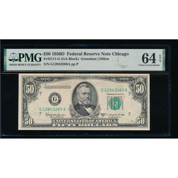 1950D $50 Chicago FRN PMG 64EPQ