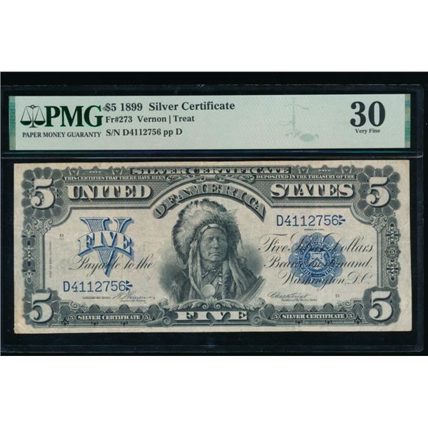 1899 $5 Chief Silver Certificate PMG 30