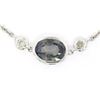 NEW 18K W Gold 16" 1.23 ctw GIA Bluish Green Sapphire & Diamond Pendant Necklace