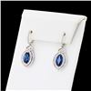 3.67 ctw Blue Sapphire and 0.93 ctw Diamond Platinum Earrings