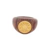Hermes Dark Brown and Gold Wood Metal Selle Ring