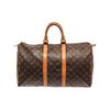 Image 1 : Louis Vuitton Brown Monogram Canvas Leather Keepall 45 Travel Bag