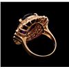 Image 3 : 14KT Rose Gold 9.45 ctw Amethyst and Diamond Ring